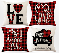Saint Valentin taies d'oreiller à pois rayures amour coeurs jeter taies d'oreiller amour être mine housse de coussin décor pour les vacances