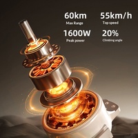 Trottinette électrique tout-terrain pliable pour adultes, absorption des chocs, longue autonomie, moteur 48V 1600W, vente en gros transfrontalière