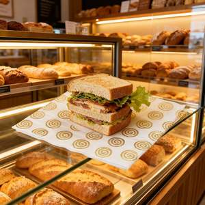 Papier à hamburger, papier ciré, anti-graisse, logo personnalisé, papier alimentaire, papier à sandwich, papier de cuisson, cuisine, rouleau de poulet - Product Image 4