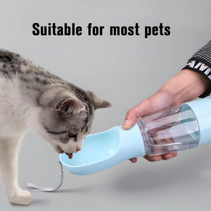Bouteille d'eau portable 3 en 1 pour animaux de compagnie, anti-fuite, avec récipient pour nourriture et rangement pour sacs à déchets, distributeur d'eau pour animaux de compagnie en voyage - Product Image 5