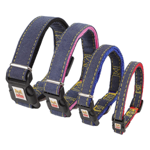 Stok untuk Amazon anti-retroreflektif nilon anjing kucing pola Solid reflektif tali dapat disesuaikan pita lintas batas hewan peliharaan - Product Image 4
