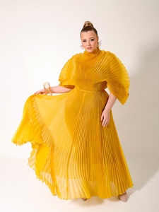 <span class=keywords><strong>Robe</strong></span> Plissée Miyake Longue <span class=keywords><strong>Grande</strong></span> <span class=keywords><strong>Taille</strong></span> Africaine Haut de Gamme, Effet Amincissant, Plis Irréguliers, pour Femmes Jusqu'à 100 kg - Product Image 6