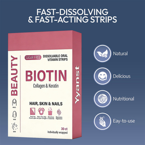 Tiras Orales de Péptidos de Colágeno Natural OEM/ODM para Adultos, Suplemento Dietético que Mejora la Elasticidad de la Piel, Hidratación, Belleza y Blanqueamiento - Product Image 3