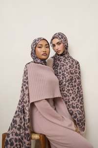 Pañuelo de algodón musulmán transpirable de lujo con estampado de dunas para mujer, hiyab. - Product Image 3