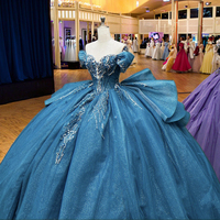 Brésil vert émeraude Quinceanera robe de bal étincelle paillettes épaule dentelle perlée brodé cristal robe de soirée robe élégante
