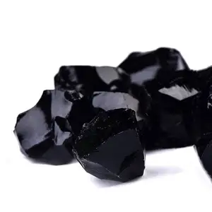 Obsidian hitam alami penyembuhan Obsidian mentah membeli grosir batu permata kualitas Premium batu akik kristal mentah