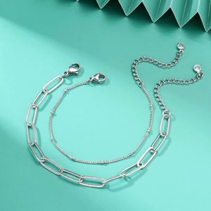 Braccialetti classici eleganti e raffinati da donna di tendenza placcati in <span class=keywords><strong>oro</strong></span> 2 strati in acciaio inox con catena cubana bracciale - Product Image 6