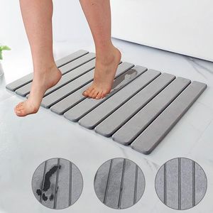 <span class=keywords><strong>FIGOO</strong></span> - Tapis de bain pliable en terre de diatomée, tapis de bain en pierre super absorbant à séchage rapide, tapis de sol antidérapant en diatomite pour salle de bain - Product Image 4