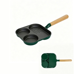 กระทะเคลือบสีกรมท่า 3 in 1 สำหรับทอดไข่ สเต็ก เบอร์เกอร์ สำหรับครัวเรือน - Product Image 5