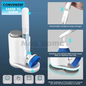 Brosse de nettoyage intelligente à injection automatique par pression avec distributeur de savon pour la vaisselle et le nettoyage de la cuisine - Product Image 4