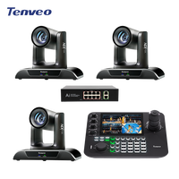 Controlador de Teclado para 3 Cámaras PTZ, Paquete de Cámaras de Transmisión, Cámaras PTZ 20X, Seguimiento por IA, Transmisión en Vivo, Controlador PTZ, Switch PoE