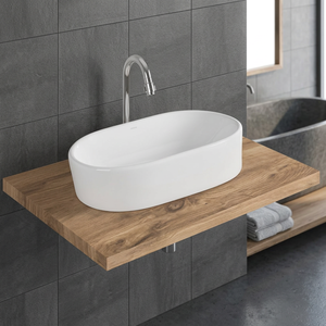 Lavabo rond en céramique de 8 pouces à poser sur table, en granit, pour usage hospitalier, certifié ISO9001, design moderne, pour lavage des pieds - Product Image 6