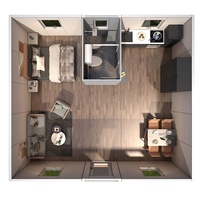Vente en gros Maison préfabriquée moderne pliante pour 2 chambres à coucher 20 pieds 30 pieds Salon de luxe