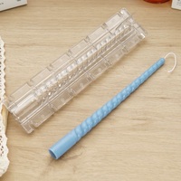 Moule à bougies en plastique transparent de 11 pouces, torsadé, pour la fabrication de bougies, pour la table de mariage, moule à bougies coniques en spirale