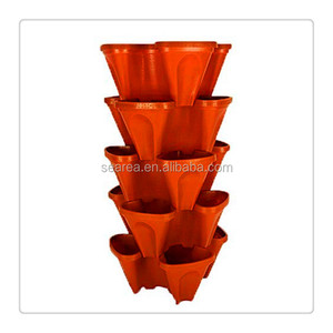 Vente en gros de jardinières empilables en plastique par les fabricants pour la plantation de fleurs herbacées fraises jardins verticaux - Product Image 4