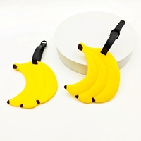 Étiquette de bagage en PVC souple motif banane pour voyages d'affaires, bagages d'avion, pendentif couple, à suspendre, Nouvel An, Fête des Mères