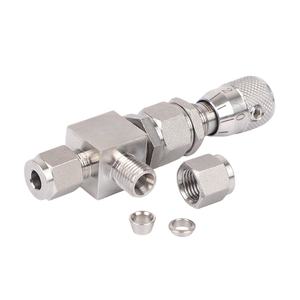 วาล์วควบคุมการไหลของน้ำและแก๊ส สแตนเลส แบบข้อต่อสองชั้น วาล์วเข็มควบคุมการไหลแบบละเอียด - Product Image 4