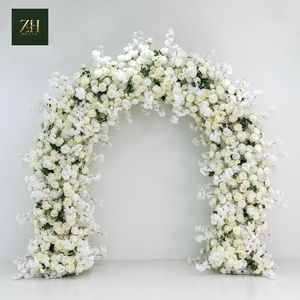 Arco Floreale Artificiale con Struttura in Metallo, Arco di Fiori Finti per Ingresso Matrimonio e Sfondo per Foto, Vendita all'Ingrosso - Product Image 2