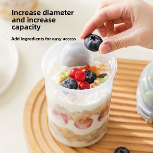 New Portable Light Food Double-layer Salad Cup Breakfast Fruit Snack Preservation Box with Fork sealed <strong>Plastic</strong> <strong>Bottle</strong> with Fork - Product Image 3