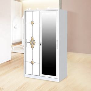 Lemari Pakaian 2 Pintu Besi DESLIZANTE Anti Rayap Anti Banjir 2 puerta abatible armario de metal muebles de dormitorio de hierro - Product Image 2