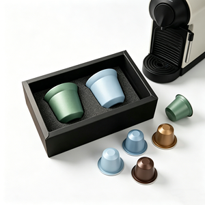 Ensemble de 2 tasses à expresso réutilisables, tasses à café de voyage, lot de 2, <span class=keywords><strong>double</strong></span> <span class=keywords><strong>paroi</strong></span> en acier inoxydable, <span class=keywords><strong>tasse</strong></span> à café <span class=keywords><strong>Nespresso</strong></span> - Product Image 2