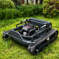 Mesin Pemotong Rumput Segala Medan Berbahan Bakar Bensin CE EPA 900MM dengan Roda Karet Pertanian, Robot Pemotong Rumput Kontrol Jarak Jauh