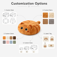 Peluche personnalisée chat orange, adorable personnage de dessin animé, coussin en peluche, mini oreiller rembourré pour cadeau de vacances, faible MOQ, OEM, ODM