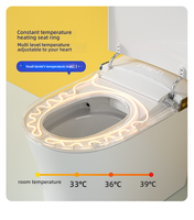 Toilettes intelligentes en forme de U, pour la maison et le bureau, avec siège chauffant à température constante, toilettes intelligentes à eau.