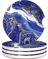 Sous-verres ronds antidérapants en céramique pour boissons, réutilisables, écologiques, imprimés UV, modernes, diamètre 100 mm