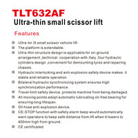 Plateforme élévatrice à ciseaux hydraulique professionnelle CE certifiée TLT63AF pour garage, mini-élévateur de voiture/moto 4/4,5 tonnes - Porta