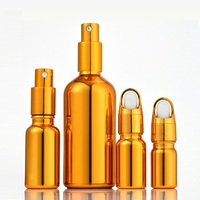 Botol pompa kaca emas, botol pompa kosmetik mewah, botol kaca emas, 5ml 10ml 15ml 20ml 30ml 50ml 100ml