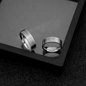 Hot Selling Simple Niche Design Barcode Pattern Stainless Steel Geometric Ring Personalized Unisex's Rings Wholesale Jewelry - Product Image 3