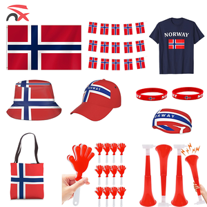 Set de Regalos para el Día Nacional de Noruega al por Mayor: Camiseta, Bandera de Cuerdas, Bolsa de Mano, Pañuelo para la Cabeza, Vuvuzela, Bocina, Aplaudidor de Mano para Promoción - Product Image 1