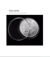 Boîte de rangement pour capsules de pièces rondes transparentes de 40.6mm, support de boîte de rangement 3MM PS plastique américain argent aigle 1oz vitrine de pièces