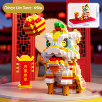 Ensemble de blocs de construction de danse du lion de style chinois jouet pour enfants cadeau de mascotte du nouvel an pour les enfants