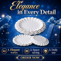 Assiette en mélamine incassable de 8 pouces, design floral blanc pur, vaisselle en plastique poli pour restaurant