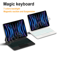 iPad Pro 13 inç için Yeni KIP-013 Kablosuz Magic Keyboard Kılıfı, RGB Arkadan Aydınlatmalı Dokunmatik Yüzeyli Mekanik Tuşlar ve İnce Tasarım