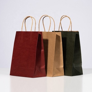 Sacchetti di Carta Marrone con Logo Personalizzato per Asporto e Consegna, Robusti Sacchetti di Carta <span class=keywords><strong>Kraft</strong></span> Nera con Manico Ritorto, Stampa Personalizzata - Product Image 1