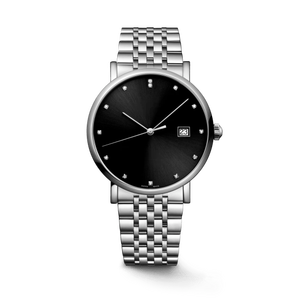 Reloj Elegante y Minimalista con Marcadores de Cristal, Correa de Acero Inoxidable para Hombre, para el Día a Día, Oficina, Casual, Estilo Longines - Product Image 1