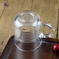 Café en verre par sublimation Tasses à café moka Tasse à bière sculptée à rayures horizontales Tasse à avoine verrerie