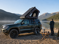 Carpa de Techo Rígida de Aluminio con Ventana Lateral Grande, Carpa Triangular para Techo de Camioneta Jeep para Acampar