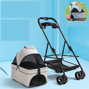 Poussette pliable pour <span class=keywords><strong>chien</strong></span> <span class=keywords><strong>de</strong></span> grande capacité 2024, <span class=keywords><strong>chariot</strong></span> à 4 roues portable pour les voyages en plein air avec des animaux <span class=keywords><strong>de</strong></span> compagnie et des chats - Product Image 5