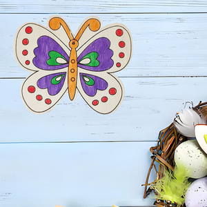 Tavola da Disegno in Legno per Bambini Fai-da-Te a Tema Pasquale, Decorazione Artistica Creativa con Coniglietti, Uova e Pulcini FH1-2 - Product Image 1