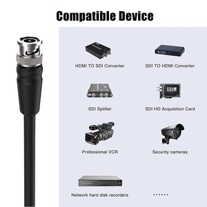 Câble SDI <span class=keywords><strong>12G</strong></span> 4K <span class=keywords><strong>BNC</strong></span> Mâle-Mâle 75 Ohm RG59 Coaxial pour Vidéo 4K60Hz, Câble SDI pour Caméra CCTV BMD et Diffusion - Product Image 6