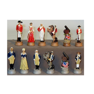 Piezas de ajedrez de poliresina, figura pintada de la Revolución Americana - Product Image 1