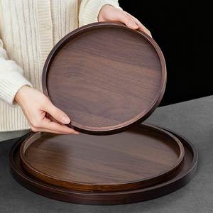 Walnut Wood <b>Tea</b> <b>Tray</b> Rectangular Serving <b>Tray</b> With Handle For Household Use - Product Image 2