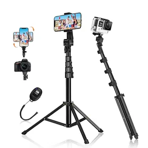 卸売 ビデオカメラ三脚vlogging 360-63 ''Vlogライブストリーミングメイク写真リングライト三脚DSLRカメラ三脚多機能自撮り棒