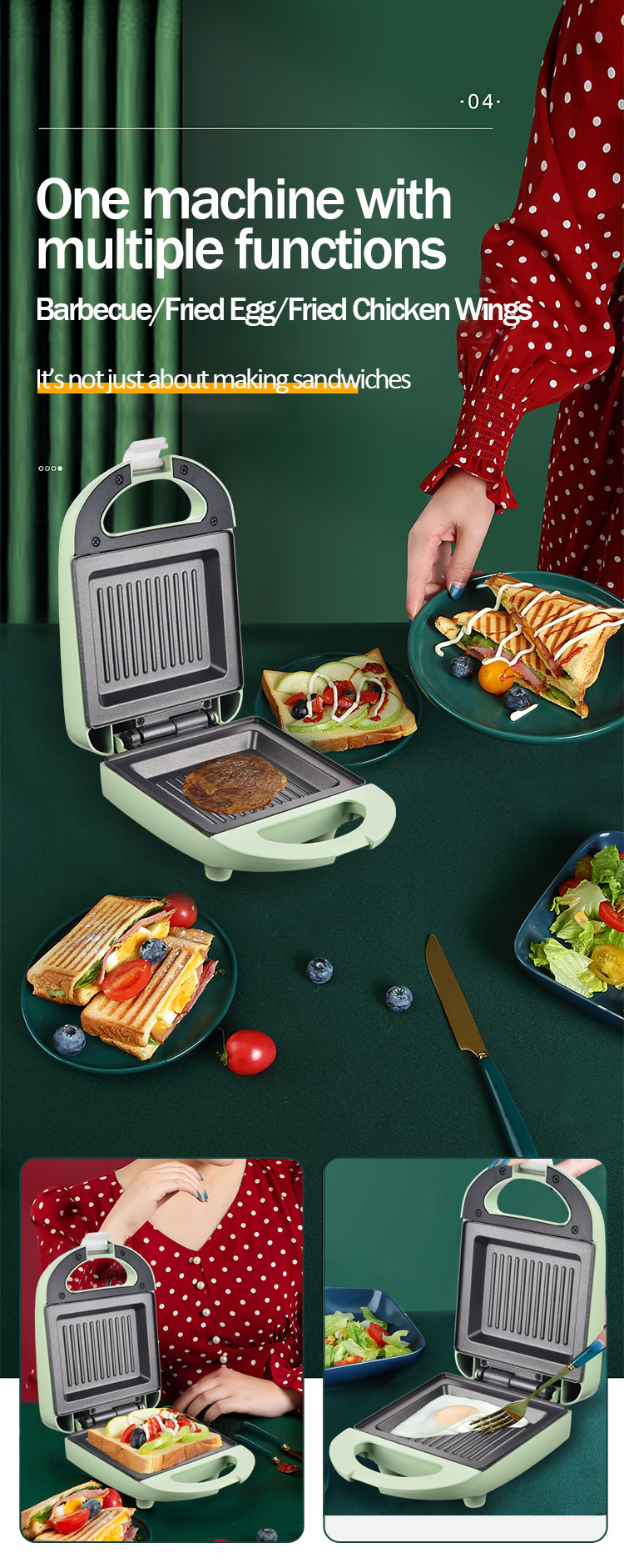 Hot selling Mini Single Slice Vertical Storage With fixed plate Sandwich Toaster Grill Electric Breakfast Sandwich Maker