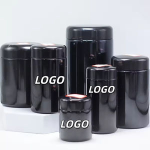 Tarro de almacenamiento ultravioleta de vidrio negro UV de 100ml, 200ml, 250ml, 500ml, 1000ml, tarro para cremas - Product Image 1
