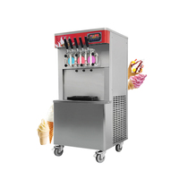 Machine à crème glacée molle 5 saveurs 110V 220V, distributeur de crème glacée commercial de table, 3+2 saveurs mélangées